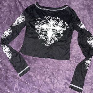 Women's Y2K Fashion Icon Cropped Tees - Long Sleeve